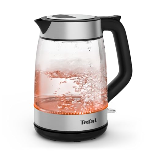 Express Glass Kettle, Hervidor eléctrico de 2200 W, Capacidad de 1,7L, Ebullición rápida, Indicador de 1 taza, Autoapagado, Fácil de limpiar, Filtro antical, KI6A58E0