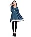 Sanifer Women Lace Long Sleeve Tunic Top Blouse with Leggings (Large, Blue)
