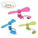 BestYIMU 2-in-1 Mini Fan Portable for iPhone/iPad and Android - Blue/Pink/Green - 3 Piece (Best Gifts)