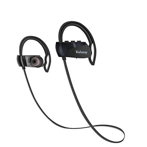 Bluetooth Sports Earbuds, Wireless Headphones with Mic Stereo Headset IPX5 Waterproof Premium Sound with Bass Noise Cancelling Earphones for iPhone 8/7/6,Samsung by Kulussy, (15 Hours Music)