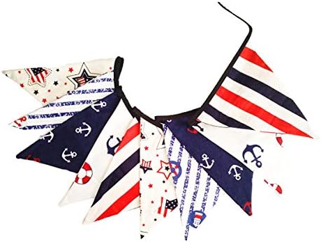 iMagitek Sailing Triangle Flag Banner Bunting Pennant for Baby Boy 1st Birthday Party, Baby Shower