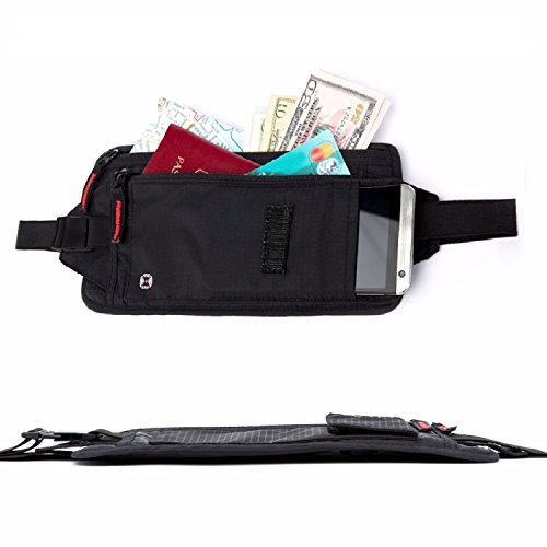 RFID Travel Money Belt - Hidden Waist Holder For Credit Cards & Passport