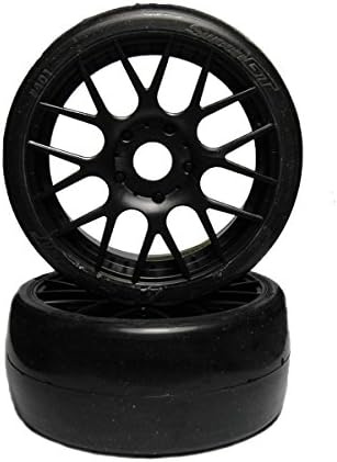 Sweep 1/8 GT Belted Slick EXP 40deg GT8 Pre-Glued on EVO Black 16 Spoke (2)