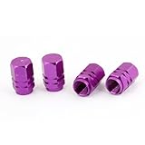 SODIAL(R) 4pcs Hexagon Tyre Tire Valve Stems Caps Cover Purple for Vehicle Car