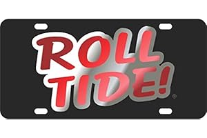 CRAFTIQUE Alabama Crimson Tide, Roll Tide Laser Cut and Inlaid License Plate, Car Tag Made in The USA