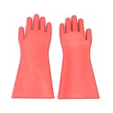 DmsBang 2Pcs Newest in the market Safe Product Red 12KV Insulating Gloves Rubber Safety Electrical Protective Gloves Kit Personal Working Equipment Hand Arm Protection Home Tool Set