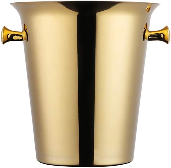 JSY Stainless Steel Thickening/KTV Bar/Champagne Bucket Ice Cube Bucket/Large Tiger Head Beer Ice Bucket/Red Wine Ice Bucket Ice bucket (Color : F, Size : 5L)