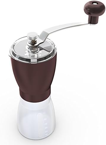 Best Manual Coffee Grinder – This new and updated version has a durable Hand-crank Mill with Stainless Steel Handle and Ceramic Burr – Wake up with the Freshest Coffee Beans Each Day (Brown)