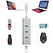 Hhusali 3-Port USB-C to USB 3.0 Aluminum Portable Data Hub, with 10 Mpbs, 100 Mbps, 1000 Mbps, or 1 Gigabit Network Adapter with Ethernet Port, for MacBook Pro 2016, ChromeBook, XPS and More
