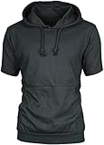 Angel Cola Men's Short Sleeve Plain Cotton Lightweight Hoodie Shirts