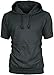 Angel Cola Men's Short Sleeve Plain Cotton Midweight Hoodie Shirts