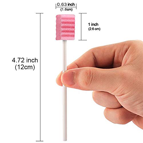 (50 Pack) Disposable Oral Swabs, Sterile Dental Sponge Swabsticks Unflavored for Mouth & Gum Cleaning