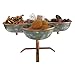Galrose Appetizer Dishes on Stand – 4 Condiment Bowl Set Galvanized Iron with Rose Gold Accents each Party Serving Bowl Holds 1 Cup. Chip and Dip Serving Set for Snacks. Gift for Her Iron Anniversary
