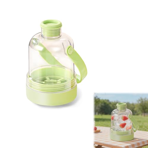Upgraded 2 In 1 Ice Cube Kettle with Reinforced Leak-Proof Gasket,Press to Release Ice Tray Bottle with Handle, Portable Leakproof Ice Cube Bottle for Home, Office and Outdoor (Green, 14oz) at Amazon