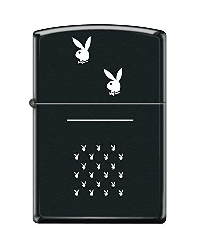 Zippo Playboy Rabbits Pocket Lighter, Black Matte