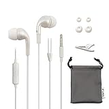 Dairle Small Earbud Earphone with Microphone Stereo Headphones for iPhone 5 6 6s Plus and Galaxy Android Phones Pads Tablets（White）