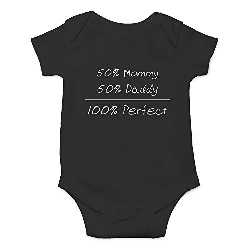 Crazy Bros Tees50% Mommy, 50% Daddy, 100% Baby Bodysuit Funny Cute Boy Girl Infant Outfit Adorable Romper