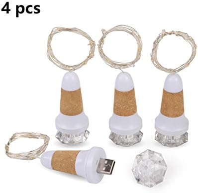 Wine Bottle Lights USB Rechargeable, 7 Colors Cork Copper Wire Lights String for Party Christmas Halloween Wedding Decoration (Warm White)