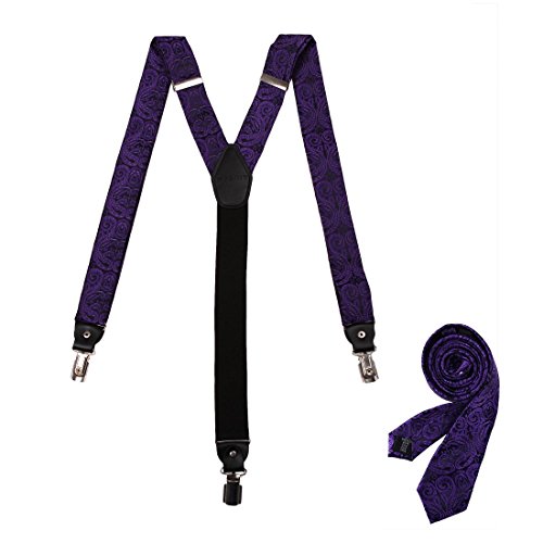 EFDB0019 Dark Violet Black Patterns Skinny Tie Microfiber Inspire For Dad Braces Skinny Tie Set By Epoint