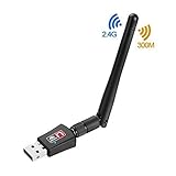 Autley USB Wifi Adapter, 300Mbps 2.4GHz USB Wireless Network Adapter Wifi Dongle for Windows XP/Vista/7/8.1/10 Mac OS 10.4 - 10.9