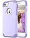 ULAK iPhone 8 Case Purple, iPhone 7 Case, Slim Fit Dual Layer Soft Silicone & Hard Back Cover Bumper Protective Shock-Absorption & Skid-Proof Anti-Scratch Case, Purple