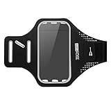 iPhone 7 Plus Armband (Updated Home Button Compatible), TechMatte Sport Armband with key holder and credit card slot for (5.5