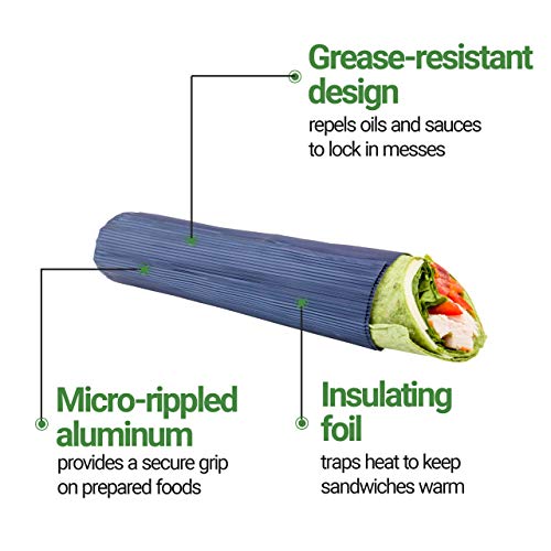 Restaurantware 12" x 12" Rippled Aluminum Foil Food Wrap and Fry Basket Liner Perfect for