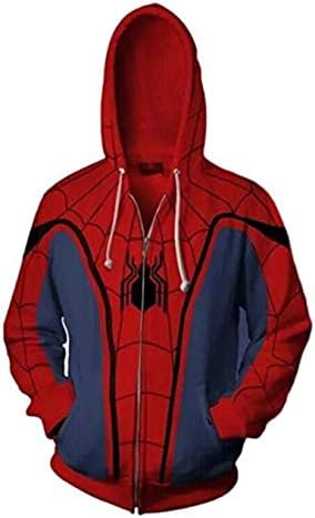 Unisex Superhero Cosplay Costume Cotton Fleece Hoodie Jacket with Zipper