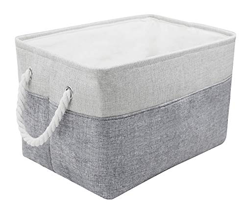 iwill CREATE PRO Shelf Storage Basket with Dustproof Drawstring, Felt Organizer Container Cube, Beige & Gray - Thumbnail 2