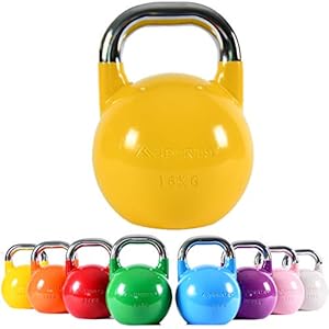 MSPORTS Kettlebell Competition Premium 4-36 kg incl. oefenposter | professionele studiokwaliteit | wedstrijdkogelhalter