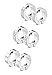 Jstyle 3 Pairs Stainless Steel Mens Womens Hoop Earrings Clip On CZ Non-Piercing