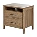 South Shore Gravity 2-Drawer Nightstand-Rustic Oak
