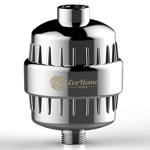 7 Stage Universal Shower Filter - Fits all Head Types - Purifies and Softens Hot and Cold Water - Removes Chlorine, Heavy Metals and Bacteria - Chrome - by EcoHome USA