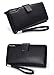 Rfid women's wallets ladies Leather Wristlet organizer with phone slot large capacity