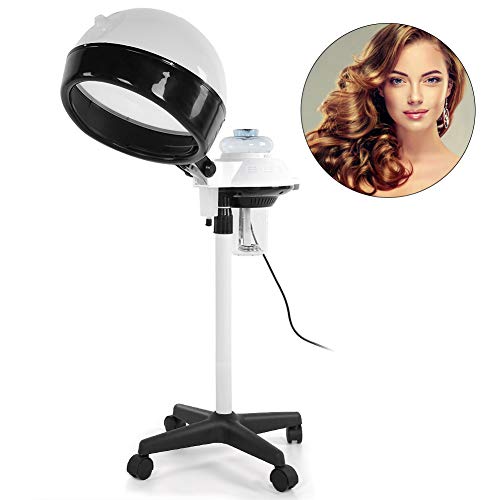 Salon Spa Hair Steamer Rolling Stand, Professional Salon Hair Steamer Stand Up with Hood,Rolling Floor Iron Base for Natural Curly Hair Care Barber Spa Tools (2#)