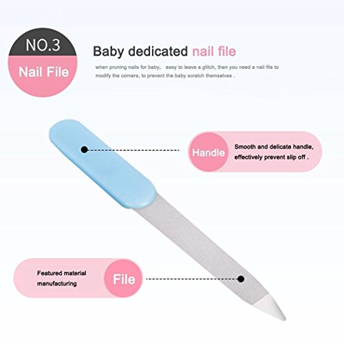 Alpacasso 20 Piece Baby Grooming Kit Infant Nursery Set Newborn Healthcare Kits Child Care Baby Nail Clipper File Scissor Tweezer Thermometer Brush Comb Cleaning Sets(Blue) (Blue) - Thumbnail 4