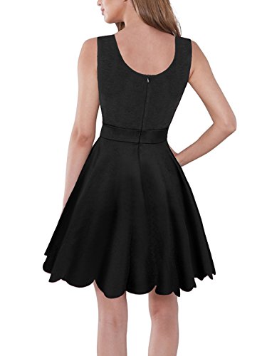 Dreaweet Women's V-Neck Sleeveless Scalloped A-Line Cocktail Party Wedding Dress
