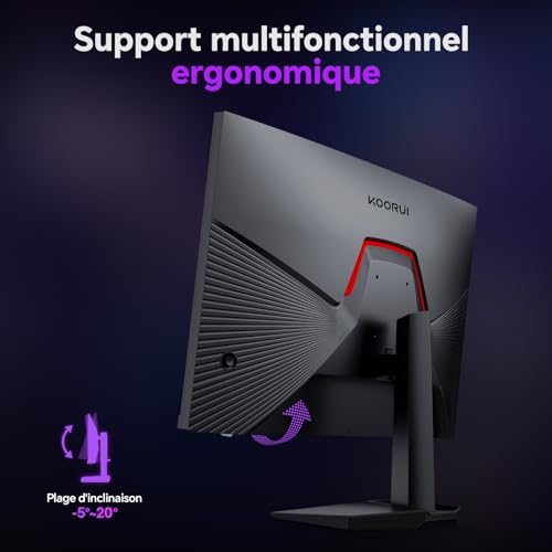KOORUI G2721P 27 Inch Screen PC Gamer, Fast IPS 200Hz WQHD 2560x1440 2K Gaming Monitor, 1ms HDR400 Adaptive Sync HDMI 2.0x2/DP 1.4, VESA 75x75mm Monitor, Black