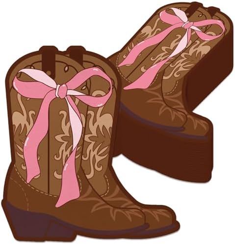100 Pcs Western Cowgirl Pink Bow Boot Paper Napkins Western Party ...