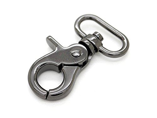 CRAFTMEmore All Sizes Swivel Trigger Snap Hook Metal Lobster Claw Clasps Purse Clips Accessories 2PCS (1 1/4 Inches, Gunmetal)