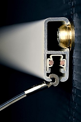 STAS Multirail Picture Hanging and LED Lighting System- Complete Kit with 2 rails and 4 hanging and lighting components (White)