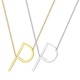 LOYALLOOK Big Letter Necklace Initial Chain Script