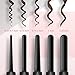 ELEHOT Curling Wand Iron Set 5 in 1 and LCD Temperature Control 31 Heat Settings Interchangeable Ceramic Tourmaline Barrels-Black
