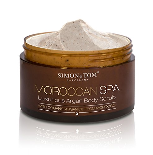 Simon & Tom Moroccan Spa Luxurious Argan Body Scrub- Gently Exfoliates & Moisturizes Skin with Organic Argan Oil & Sweet Almond Oil 200 ml. / 3.38 fl.oz