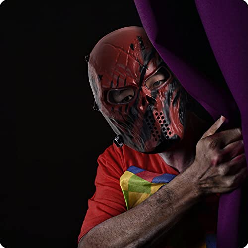 OutdoorMaster Full Face Airsoft Mask with Eye Protection Lenses Flame