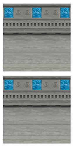 Beistle S52015AZ2, 2 Piece Pirate Ship Backdrops, 4' x 30'