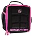 6 Pack Bags Innovator Cube Meal Prep Lunch Bag with 3 BPA-Free, Reusable, Microwavable, Freezer Safe, Portion-Controlled Containers, Lunch Box with Storage Pockets - (Black/Neon Pink)