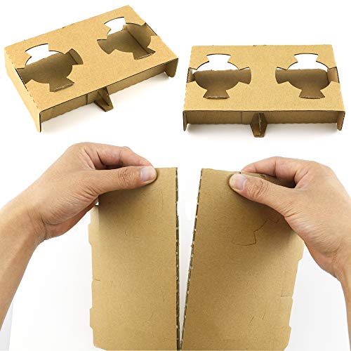 UPlama 25PCS 4 Cup Kraft Drink Carrier,Paper Drink Carrier,Coffee Cup To Go Carrier,Cupcake Carriers,Pack And Take Away The Coffee Cup Holder,Suitable For Multi-size Cups For Leisure Bar,Coffeehouse