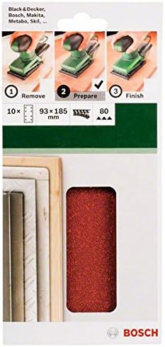 Bosch 2609256A82 Sanding Sheet Set for Orbital Sanders (10-Piece), Multi-colored, 93 x 185 mm - Image 3