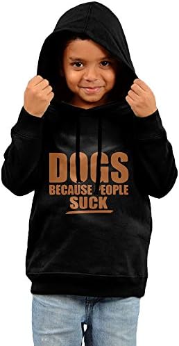 Dogs Because People Suck Little Boys&amp;Girls Unisex Black Long Sleeve Hoodie Sportswear 5-6 Toddler